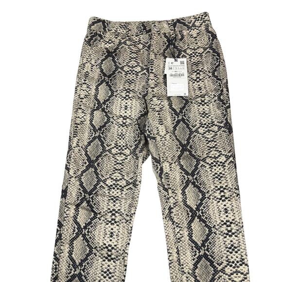 NWT ZARA High Rise Skinny Pant Size 6 Python Print - Picture 3 of 8